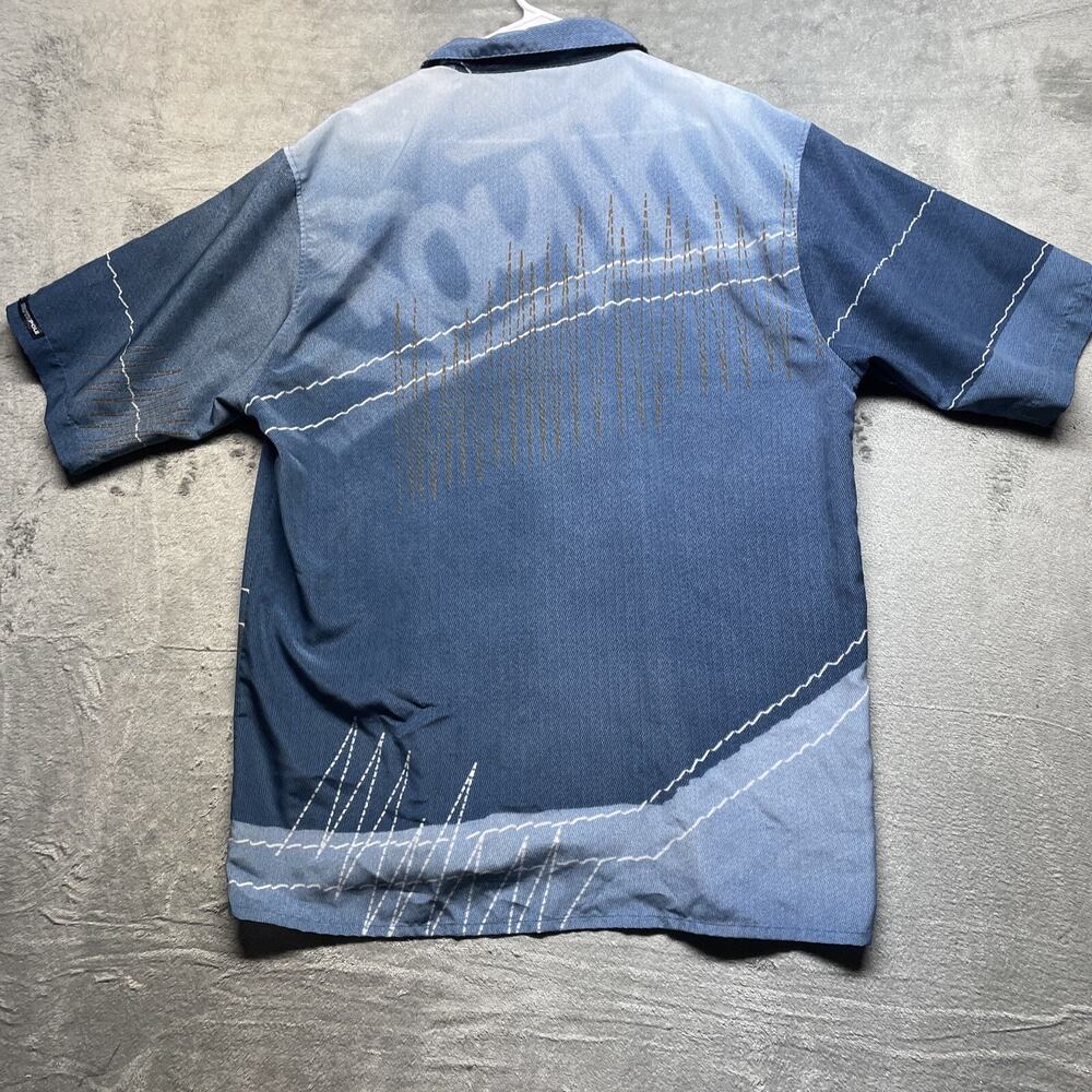 Southpole Shirt Mens L Button Up Vintage Blue All Over Print Y2K Baggy Hip Hop - Picture 7 of 9